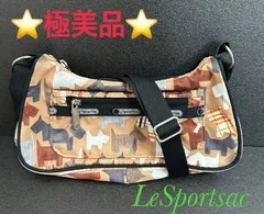 LeSportsac レスポートサック ショルダーバッグ バッグ 鞄 犬 ドッグ ブラウン 茶 ブラック 黒 おしゃれ ハンドバッグ 犬柄 犬 わんちゃん