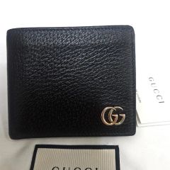 564 箱付✨美品✨GUCCI グッチ 折り財布 インターロッキング レザー 黒 