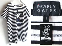 PEARLY GATES パーリーゲイツ Disney ディズニー OSWALD オズワルド ロゴワッペン ボーダーTシャツ 半袖 カットソー 1 白 紺のサムネイル