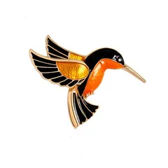 CALLARON ブローチ 鳥 小鳥 ピンバッジ エナメル カラフル 動物モチーフ 合金 レディース キッズ アクセサリー 北欧風 ラペルピン 帽子 バッグ スカーフ 留め具 プレゼント (マルチカラー)