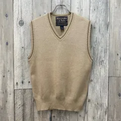 OLD Abercrombie & Fitch A&F 90s アバクロンビーアンドフィッチ ベージュ Vネック コットン サマーニット ベスト メンズ M サイズのサムネイル