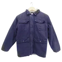 Levi's リーバイス キッズ ジャケット M 12/14 ネイビー 裏フリース 中綿 ワークジャケット ミリタリー アウター 子供服 男の子 女の子 防寒 古着 タグ落書きあり コットン ポリエステル 中国製のサムネイル