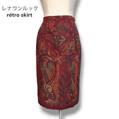 【レナウンルック】ペイズリー柄　古着　ミディアムスカート レトロ　スカートのサムネイル