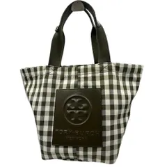TORY BURCH パイパー ギンガムチェック スクエアトート グリーン ビッグトート