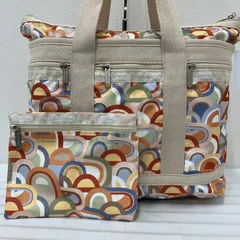 3434　LeSportsac　レスポートサック　トートバッグ　大きめ　大容量　ベージュ　レディース　軽量　シンプル　カジュアル　マルチカラー