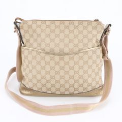 GUCCI ベージュ ショルダーバッグ GG ハーフムーン 肩掛け 斜め掛け 
