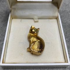Christofle クリストフル 置物 眠り猫 フギュリン 美品 シルバー色