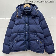 ポロラルフローレン ダウンジャケット 革パッチ 襟コーデュロイ レザー