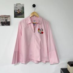 ピッコーネ PICONE シャツ ピンク トップス ロゴ ブラウス 長袖 - メルカリ