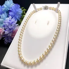 ジュエリーマキ / あこや真珠 / ゴールデンパール / シャンパンゴールド / パール ネックレス / 約7.0〜7.5mm / 約32.6g / 約42cm / シルバー金具  SILVER刻印 / アコヤ / pearlのサムネイル
