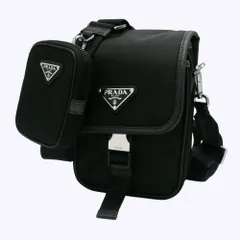 【新品】プラダ バッグ ショルダーバッグ PRADA ナイロン トライアングル ロゴ クロスボディバッグ ミニポーチ付き 斜め掛け 2VD043 TESSUTO+SAFFIANO NERO (ブラック) アウトレット メンズ 送料無料