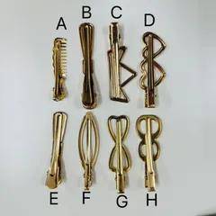 新品 12個セット 8種選べる 6/7/8cm ヘアクリップ  ゴールド ハンドメイド