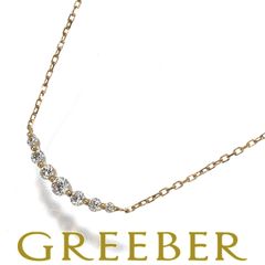 アガット ネックレス ダイヤ ダイヤモンド 0.05ct ホースシュー K18YG