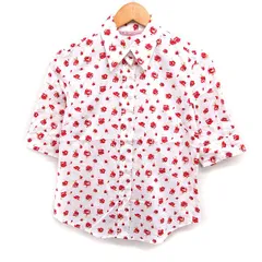 ピーエスポールスミス PS Paul Smith 国内正規品 花柄 シャツ 半袖 コットン 綿 40 ホワイト 白 レッド 赤 /FT19のサムネイル