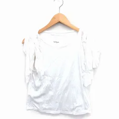 ザヴァージニア The Virgnia カットソー Tシャツ リボン ノースリーブ 丸首 無地 綿混 900 ホワイト 白 /FT33のサムネイル