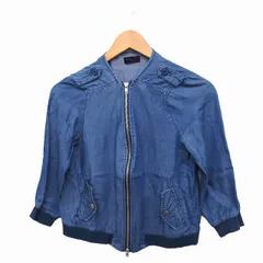 アパートバイローリーズ apart by lowrys ノーカラー ブルゾン ジャケット アウター 七分袖 切替リブ M ブルー 青 /FT13のサムネイル