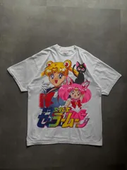 セーラームーン アニメTシャツ XL ホワイト 両面プリント 美少女戦士セーラームーン