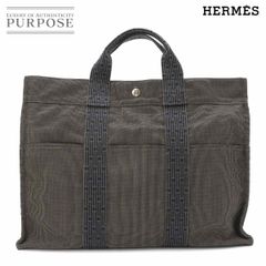 HERMES エールラインMM ハンドバッグ トートバッグ A4可 キャンバス