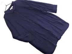 GLOBAL WORK グローバルワーク ロールアップ シャツ sizeM/紺 ■◇ レディース