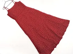 NICECLAUP ナイスクラップ ハート柄 バックレースアップ キャミソール ワンピース sizeM/赤 ■◇ レディース