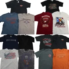 古着卸 まとめ売り ハーレーダビッドソン Tシャツ 14枚セット ( メンズ S/M/L ) 乗り物モチーフ ワンポイント スカル イーグル 中古 NE7660