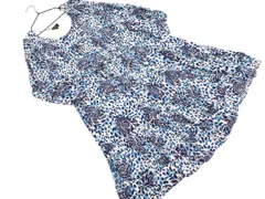 Talbots タルボット 総柄 ワンピース sizeM/青 ■◇ レディース