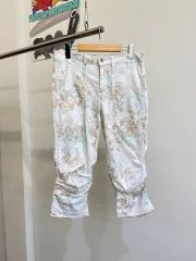 アルベロベロ クロップドパンツ ぶたさん 刺繍 フリル ストレッチ