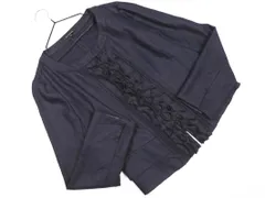 TRANS WORK トランスワーク フリル ノーカラー ジャケット size40/濃紺 ■◇ レディースのサムネイル