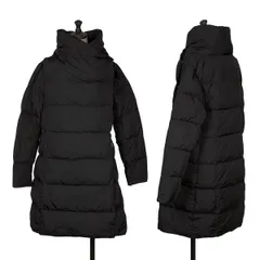 マックスマーラ ウィークエンドMAX MARA WEEKEND スナップボタン留めフード収納ハーフラップダウンコート 黒44のサムネイル