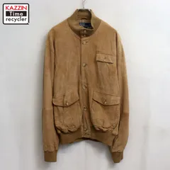 90s vintage RALPH LAUREN ヌバック A-1タイプ バルスター レザージャケット メンズ 表記Lサイズのサムネイル