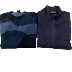 エンポリオアルマーニのストライプ ノースリーブ ベストデニム風 