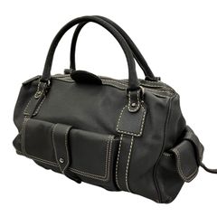 TOD'S トッズ ミニボストンバッグ ハンドバッグ シボ革 鍵付き Y2K
