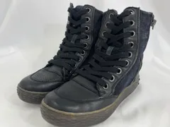 DIESEL ディーゼル RN93243 デニム地 レザー 春秋 ハイカット スニーカー size23cm/黒 ■■レディースのサムネイル
