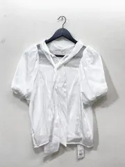 美品 dazzlin ダズリン 半袖 オーガンジーバルーンスリーブボウタイ ブラウス シャツ sizeF/白 ■◆レディースのサムネイル