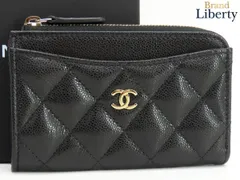 【新古品】シャネル CHANEL マトラッセ ココマーク キャビアスキン タイムレスクラシック フラグメントケース カードケース パスケース コインケース コインパース 小銭入れ コンパクト財布 ブラック ゴールド金具 グレインド シャイニー カーフスキン A