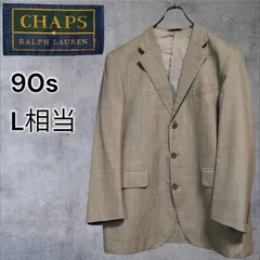 90s チャップス ラルフローレン ウール テーラードジャケット 3ボタン 日本製 ラムウール 背抜き サイドベンツ ベージュ系 CHAPS RALPH LAUREN VINTAGE WOOL TAILORED JACKET BEIGE AB6 Lサイズ相当のサムネイル