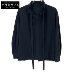 ICB　アイシービー　ブラック 【洗える】マラボーテジョーゼット デザインカットソー　Sのサムネイル
