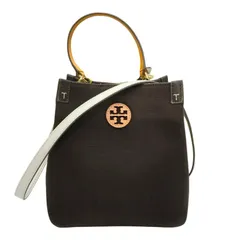 TORY BURCH トリーバーチ ミニトートバッグ レディース キャンバス 2way ショルダー 斜め掛け ブラウン 中古 T1