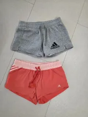 アディダス ハーフパンツ 2種セット グレー/オレンジ
