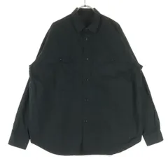 OUTDOOR アウトドア ワンポイントロゴ 長袖 コットンシャツ Ｍ ブラック メンズ 古着のサムネイル