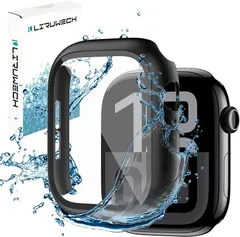 for Apple Watch 10/11ケース 42mm 防水アップルウォッチ10/11フィルム 一体型 apple watch series対応 PC素材 耐衝撃 タッチ感良好 衝撃吸収 Apple Watch case 全面保護 42mm，ブラック)