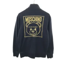 MOSCHINO モスキーノ イタリア製 バックロゴ刺繍 トラックジャケット 42 ブラック レディース 古着のサムネイル