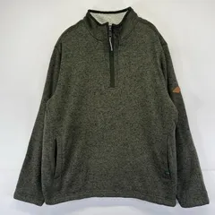 古着 オービス ORVIS フリース ニット ハーフジップ トレーナー プルオーバー 袖ロゴ ボアライナー 厚手 M  グリーン系 メンズのサムネイル