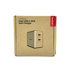 [新品未開封]Lenovo レノボ 65W デュアルUSB Type-C GaN ACアダプター 40AW065BUS ブラック