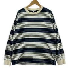 BEAUTY & YOUTH ビューティ&ユース ユナイテッドアローズ ボーダー クルーネック長袖Ｔシャツ sizeL/ネイビー×オフホワイト×グリーン