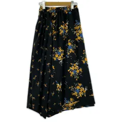 AZUL by moussy アズールバイマウジー 花柄 イレギュラーヘム フレアスカート sizeS/ブラック×オレンジ×ブルーのサムネイル