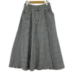 美品 ZARA ザラ タグ付き ギンガムチェック Aラインロングスカート sizeEUR S/ブラック×ホワイト
