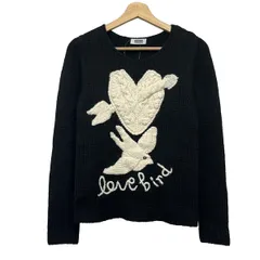 MOSCHINO CHEAP&CHIC(モスキーノ チープ&シック) 長袖セーター サイズI 42 レディース美品  - 黒×アイボリー クルーネック/ハート/鳥のサムネイル