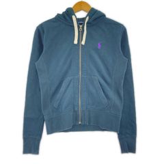 Ralph Lauren ラルフローレン ジップパーカー ニット 平成 水色 - メルカリ