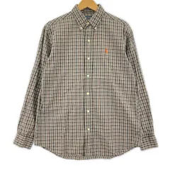 RALPH LAUREN SPORT ラルフローレンスポーツ チェック ボタンダウン長袖シャツ size170/グレー×ブラウン
